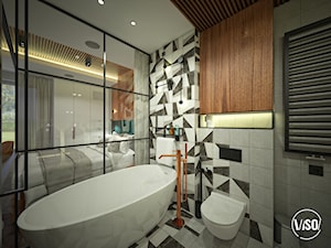 Przeszklona łazienka - zdjęcie od VISO Pracownia Projektowa