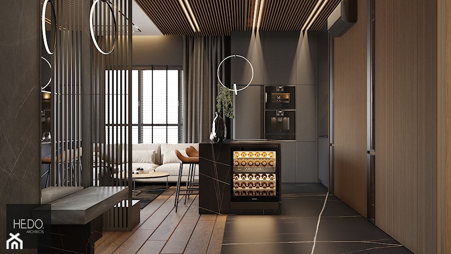 Salon z aneksem kuchennym Hedo Architects - zdjęcie od Hedo Architects