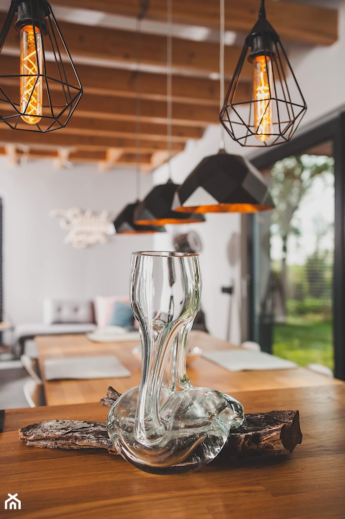 Salon Jadalnia Kuchnia- Kompozycje dekoracyjne z korzeni i szkła - Kuchnia, styl nowoczesny - zdjęcie od Newformglass - Homebook