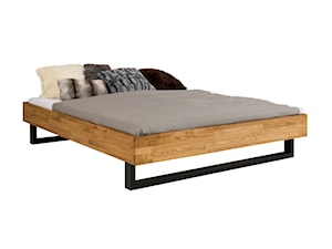 Dębowe łóżko z metalowymi nogami - zdjęcie od Soolido