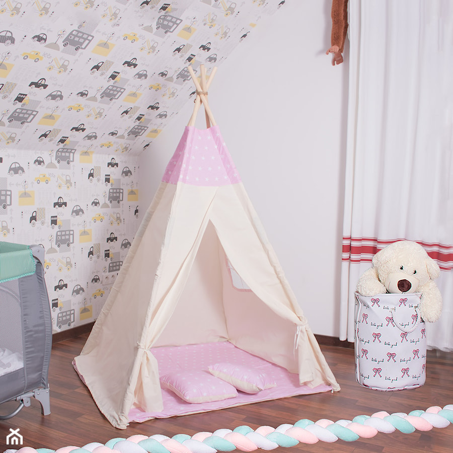 Namiot Tipi dla dzieci różowy w gwiazdki - zdjęcie od shoperly