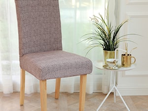 Pokrowiec na krzesło elastyczny brązowa krata - zdjęcie od shoperly