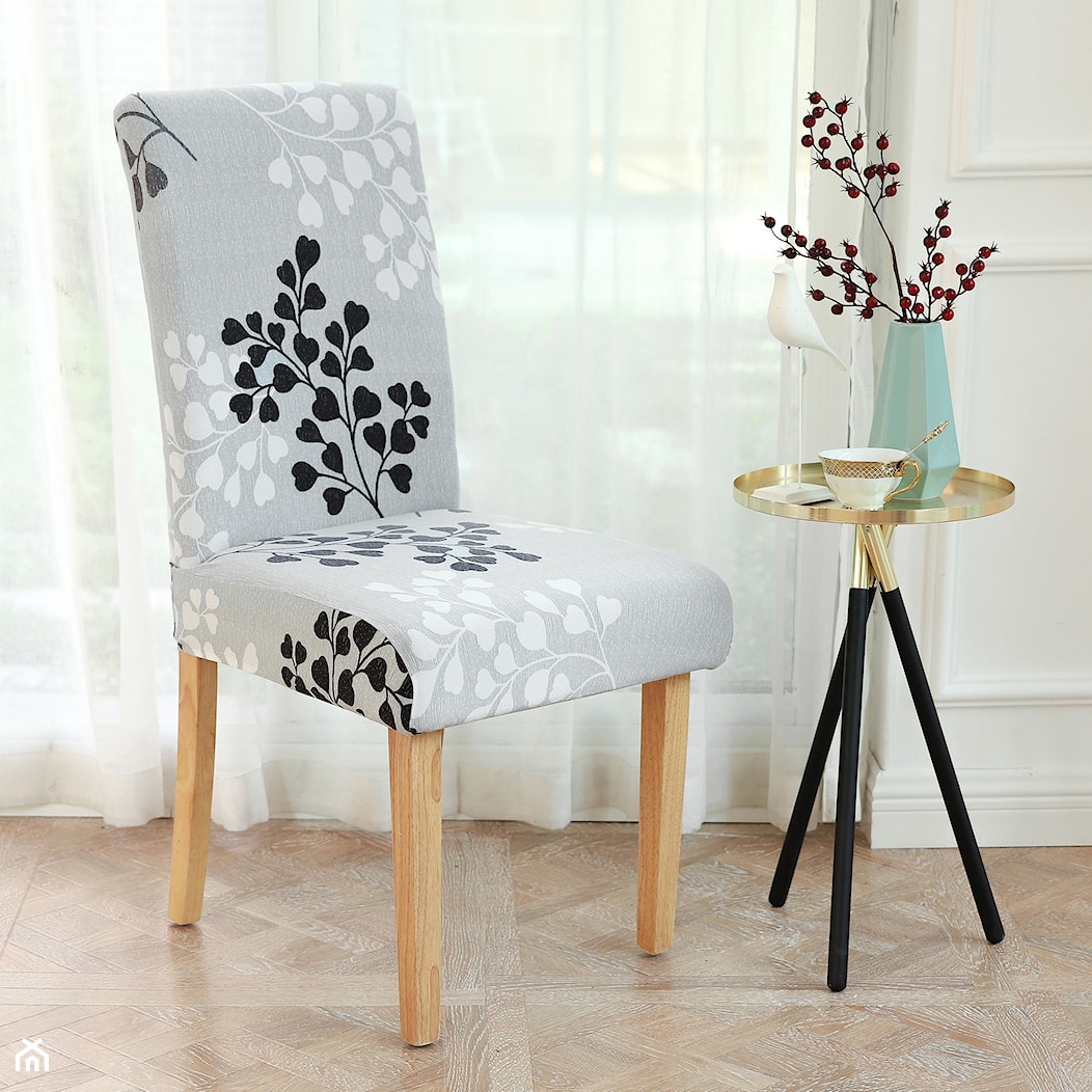 Pokrowiec na krzesło elastyczny liście - zdjęcie od shoperly - Homebook