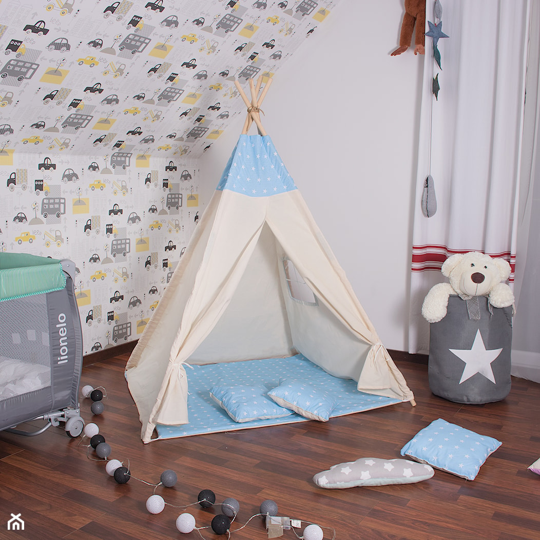 Namiot Tipi dla dzieci błękitny w gwiazdki - zdjęcie od shoperly - Homebook