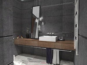 Stormy Monday - Mała bez okna z lustrem z marmurową podłogą łazienka, styl industrialny - zdjęcie od Rząsa Home Designer