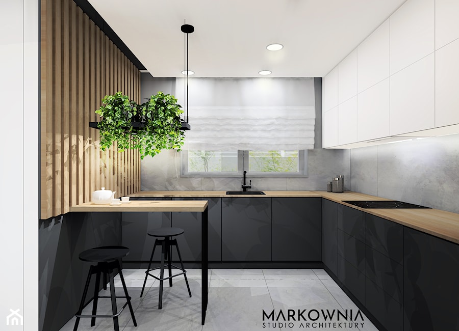 KUCHNIA Z LAMELAMI - zdjęcie od MARKOWNIA studio architektury