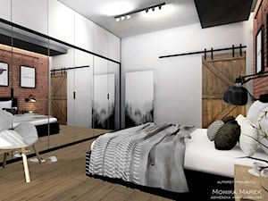 SYPIALNIA MIESZKANIE RUDA ŚLĄSKA # 1 - Sypialnia, styl industrialny - zdjęcie od MARKOWNIA studio architektury
