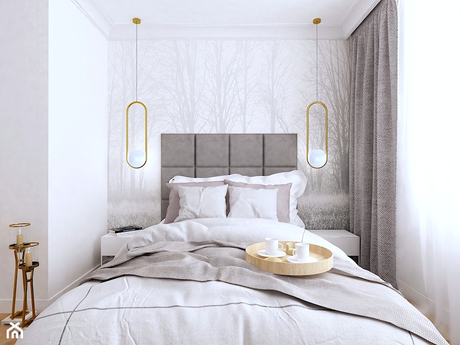 Sypialnia w nowoczesnym stylu z elementami glamour. - zdjęcie od Checza studio projektowe