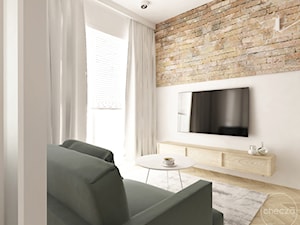Salon z miejscem na TV - zdjęcie od Checza studio projektowe