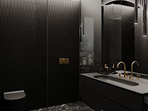 Czarna łazienka w apartamentowcu - Łazienka, styl minimalistyczny - zdjęcie od Duże Pomysły Pracownia Architektury i Wnętrz