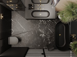 Czarna łazienka w apartamentowcu - Łazienka, styl minimalistyczny - zdjęcie od Duże Pomysły Pracownia Architektury i Wnętrz
