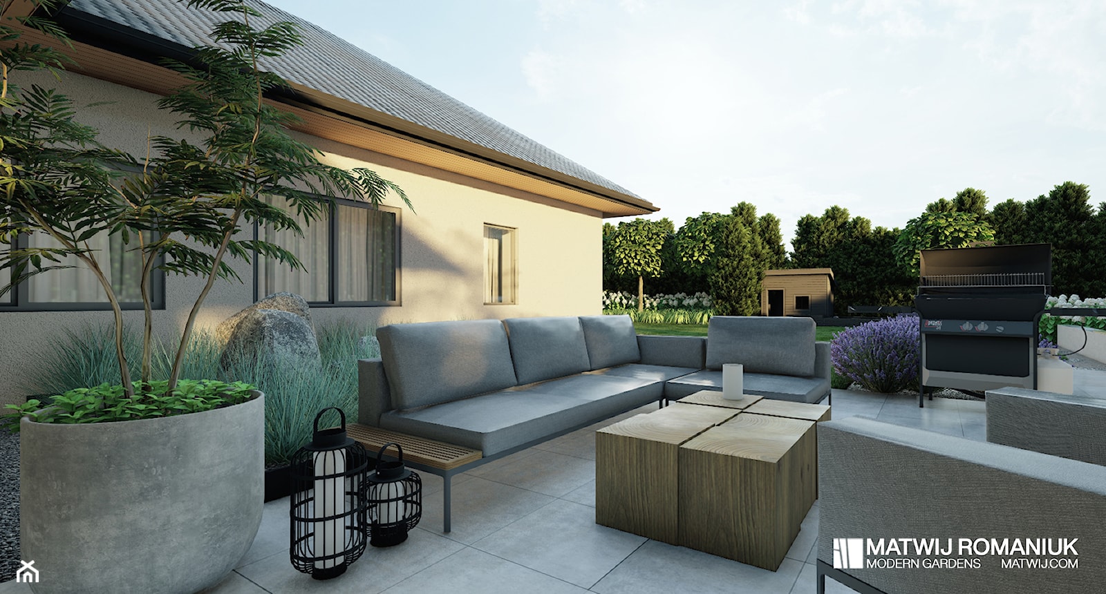 Cielce, projekt ogrodu - Ogród, styl minimalistyczny - zdjęcie od Studio Romaniuk - Homebook