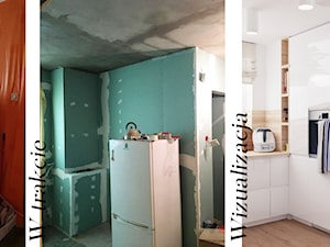 Jasna kuchnia w bieli i drewnie - zdjęcie od Fika Design Studio
