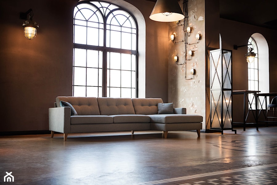 GIORGIO - Duży brązowy salon z jadalnią, styl industrialny - zdjęcie od SITS