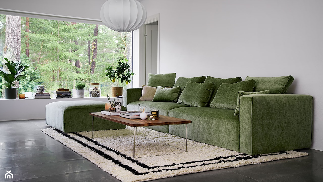 sofa w kolorze zielonym