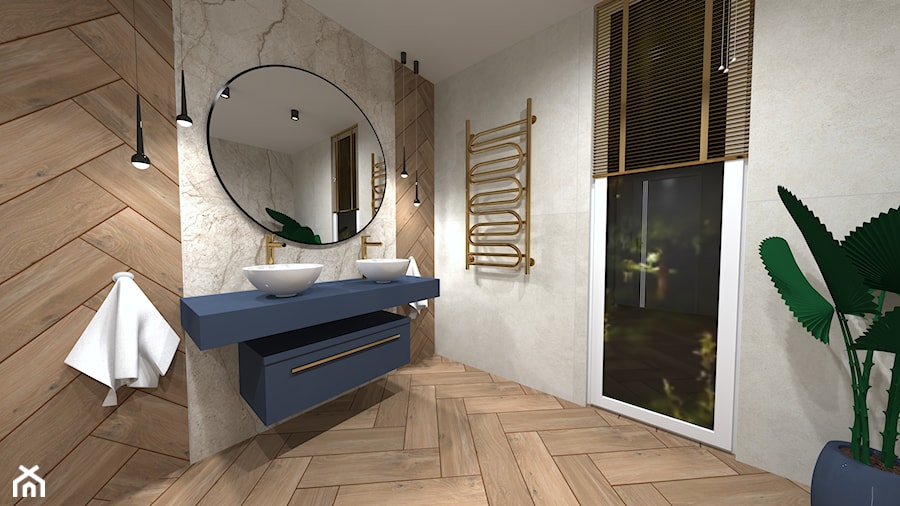 Ciepła łazienka ze złotem - Łazienka, styl nowoczesny - zdjęcie od INSPIRO Michał Sucholiński