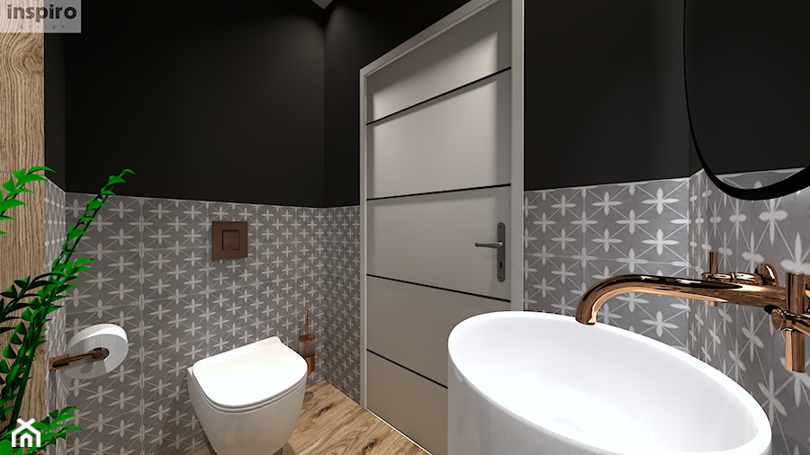 Mała czarna toaleta - Łazienka, styl industrialny - zdjęcie od INSPIRO Michał Sucholiński