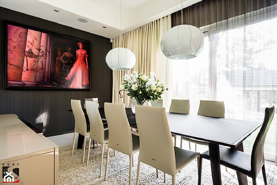 DOM W HAMBURGU - Średnia biała czarna jadalnia jako osobne pomieszczenie, styl nowoczesny - zdjęcie od ASAR projekt
