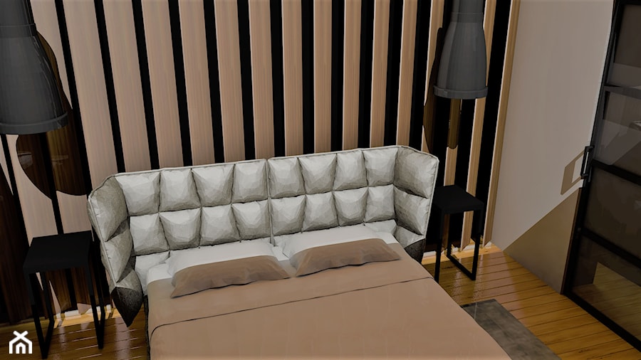 Mieszkanie dla singielki - Sypialnia, styl industrialny - zdjęcie od Błasiak Studio