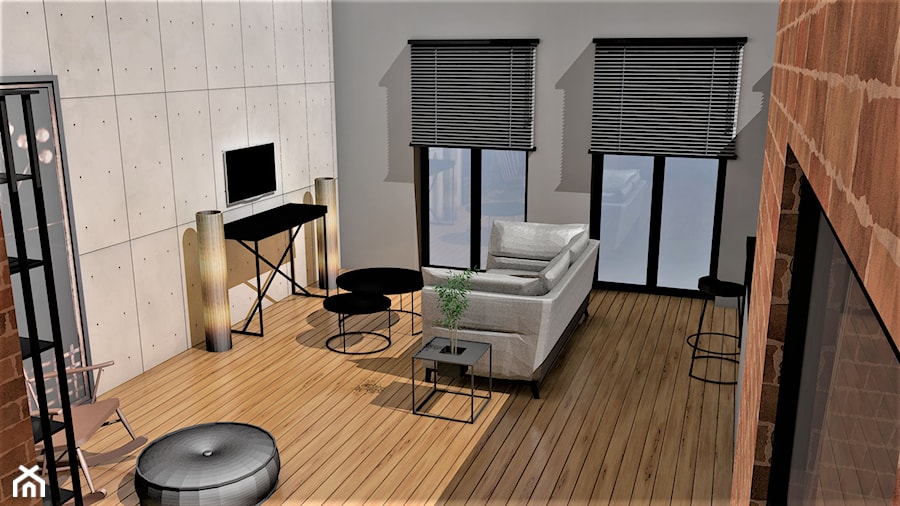 Mieszkanie dla singielki - Salon, styl industrialny - zdjęcie od Błasiak Studio
