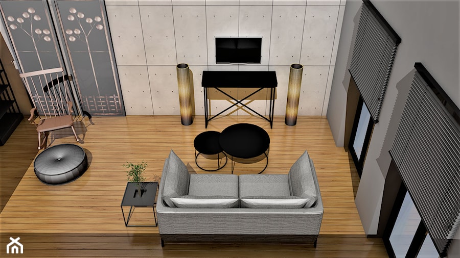 Mieszkanie dla singielki - Salon, styl industrialny - zdjęcie od Błasiak Studio