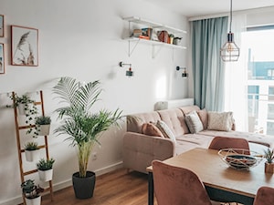 Mieszkanie Pani Julii - Biały salon z jadalnią, styl nowoczesny - zdjęcie od Inspiracje użytkowników