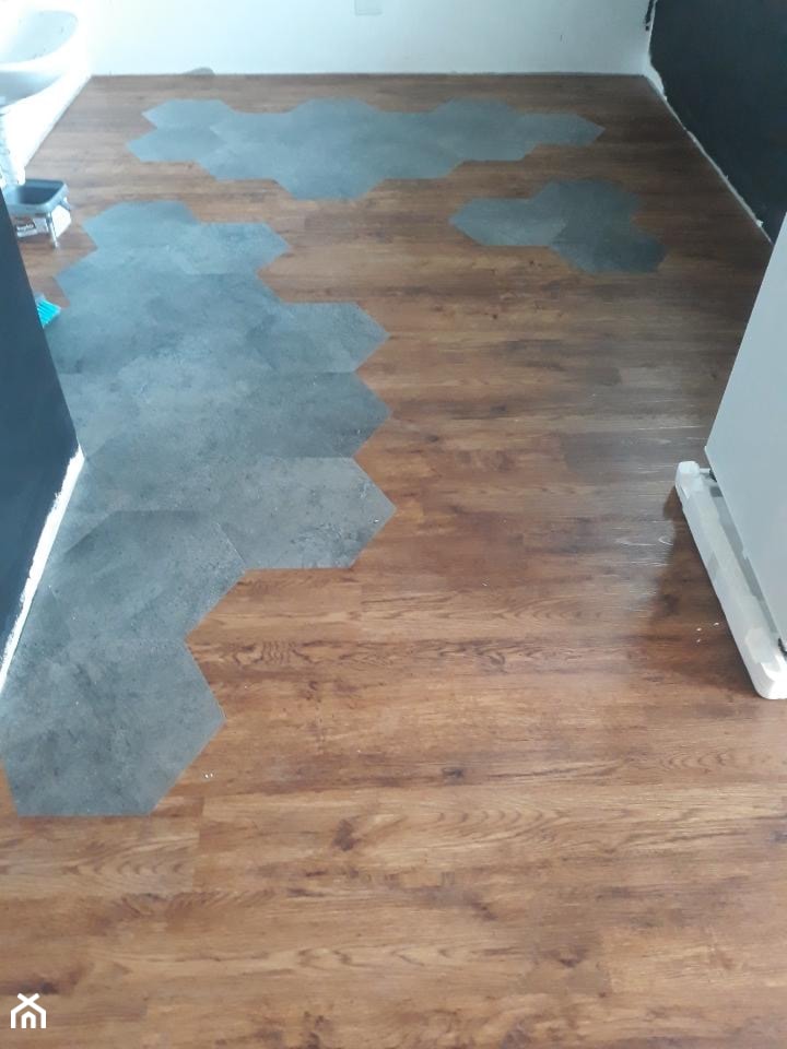 Podłoga LVT 3d i heksagony - Kuchnia, styl nowoczesny - zdjęcie od Prestige Floor