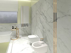 Łazienka marmurowa z kolorystycznym akcentem - zdjęcie od Modelim