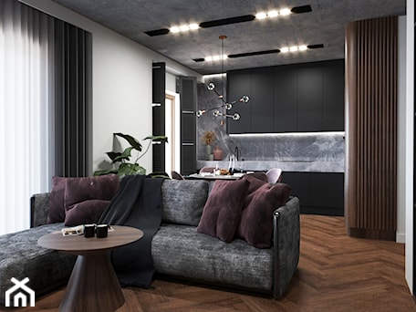 Aranżacje wnętrz - Salon: Salon z kuchnia i jadalnią - Salon, styl nowoczesny - KAT interiors. Przeglądaj, dodawaj i zapisuj najlepsze zdjęcia, pomysły i inspiracje designerskie. W bazie mamy już prawie milion fotografii!