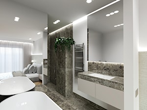 Sypialnia z otwartą łazienką - Łazienka, styl nowoczesny - zdjęcie od KAT interiors