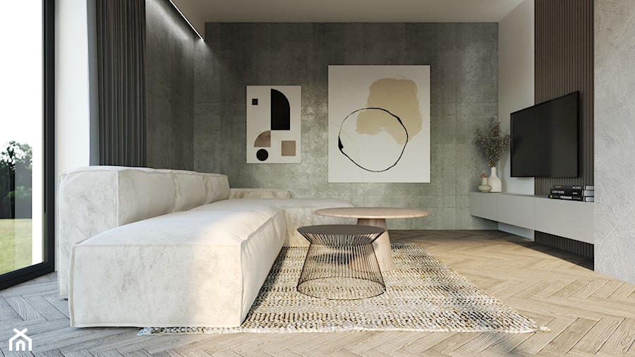 Salon z jadalnią - Salon, styl minimalistyczny - zdjęcie od KAT interiors