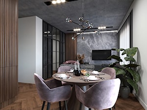 Salon z kuchnia i jadalnią - Jadalnia, styl nowoczesny - zdjęcie od KAT interiors