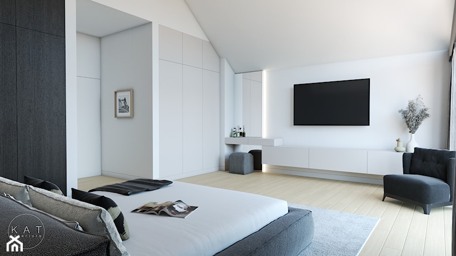 Sypialnia na poddaszu - Sypialnia, styl minimalistyczny - zdjęcie od KAT interiors