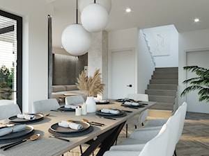 Salon z jadalnią - Jadalnia, styl minimalistyczny - zdjęcie od KAT interiors
