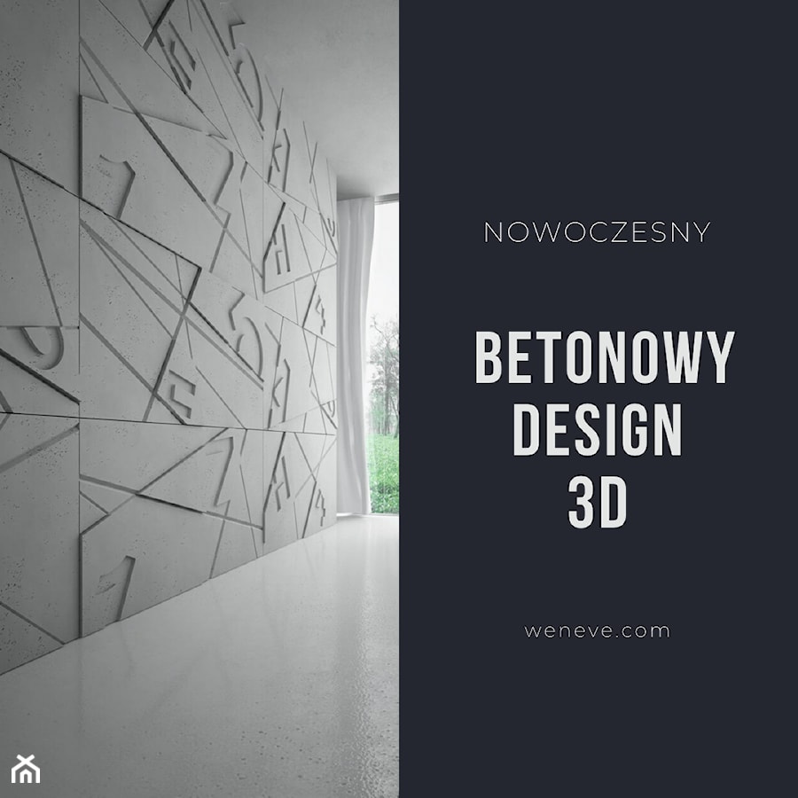 Panel ścienny 3D betonowy Cyferki - beton architektoniczny - WENEVE.COM - zdjęcie od WENEVE.COM | Beton architektoniczny | Donice betonowe | Sklep online | Showroom Rzeszów