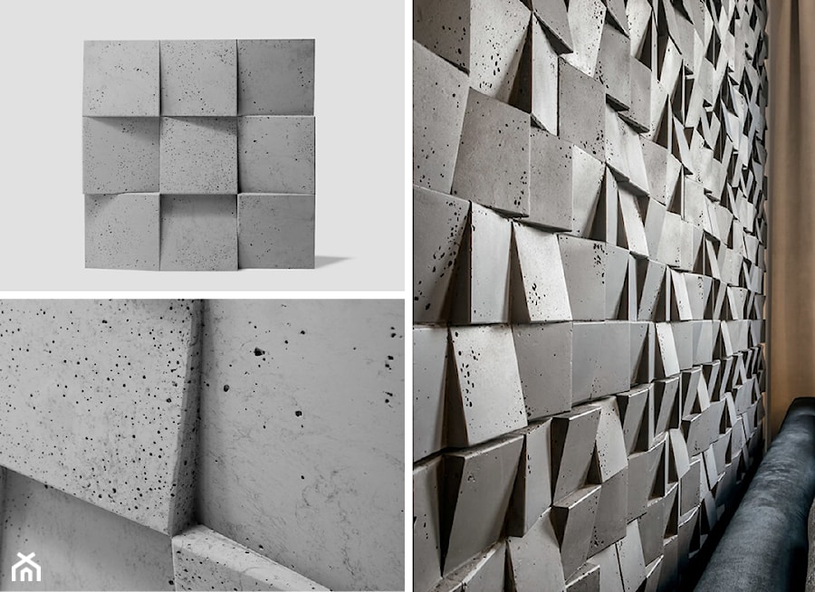 Szara płyta betonowa 3D - beton architektoniczny - WENEVE.COM - zdjęcie od WENEVE.COM | Beton architektoniczny | Donice betonowe | Sklep online | Showroom Rzeszów
