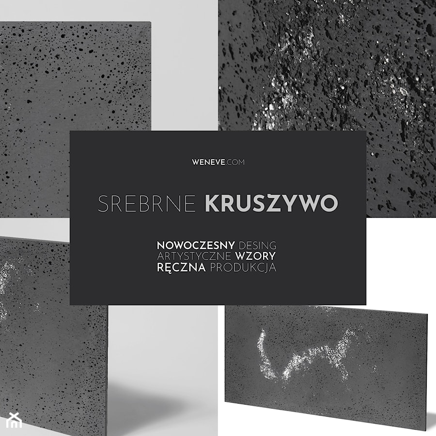 Srebrne kruszywo ozdobne - beton architektoniczny - WENEVE.COM - zdjęcie od WENEVE.COM | Beton architektoniczny | Donice betonowe | Sklep online | Showroom Rzeszów