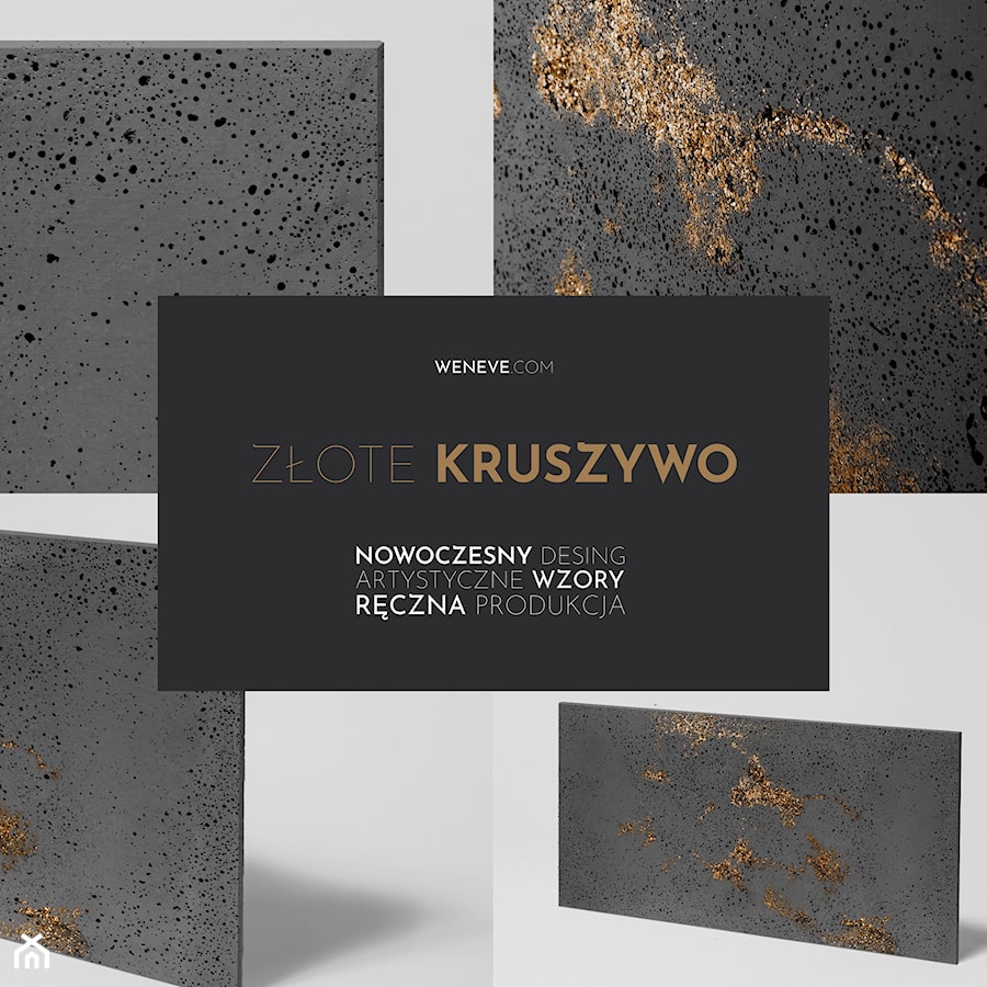 Złote kruszywo ozdobne - beton architektoniczny - WENEVE.COM - zdjęcie od WENEVE.COM | Beton architektoniczny | Donice betonowe | Sklep online | Showroom Rzeszów