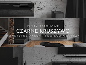 Szara płyta betonowa i czarne kruszywo ozdobne - beton architektoniczny - WENEVE.COM - zdjęcie od WENEVE.COM | Beton architektoniczny | Donice betonowe | Sklep online | Showroom Rzeszów