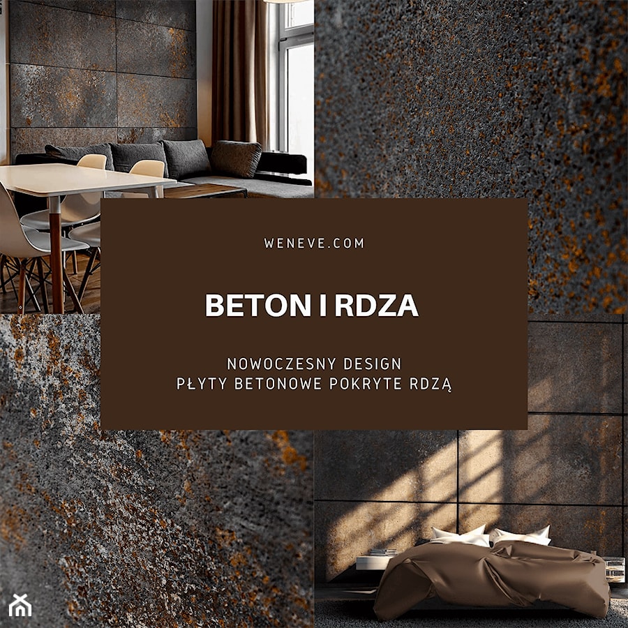 Beton i rdza - płyta betonowa ścienna ultralekka - beton architektoniczny - WENEVE.COM - zdjęcie od WENEVE.COM | Beton architektoniczny | Donice betonowe | Sklep online | Showroom Rzeszów