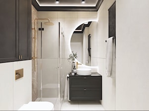 Mała łazienka bez okna w stylu new modern - zdjęcie od LINIA WNĘTRZ - PROJEKTOWANIE WNĘTRZ DOMÓW I MIESZKAŃ