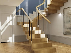 Drewniane schody - zdjęcie od LINIA WNĘTRZ - PROJEKTOWANIE WNĘTRZ DOMÓW I MIESZKAŃ