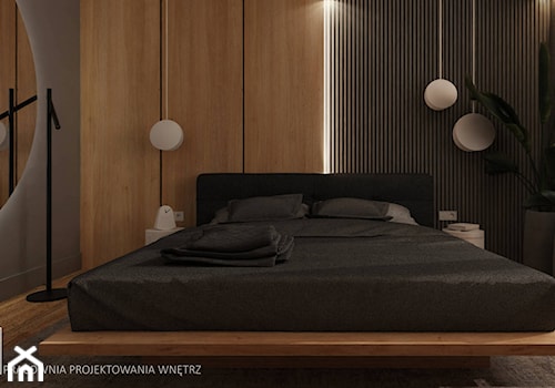 Projekt nowoczesnej sypialni - zdjęcie od LINIA WNĘTRZ - PROJEKTOWANIE WNĘTRZ DOMÓW I MIESZKAŃ