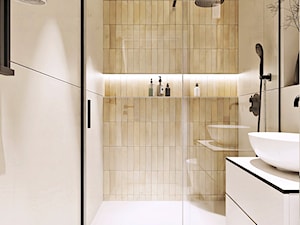 Obszerna kabina prysznicowa | LINIA WNĘTRZ Aneta Marszolik - zdjęcie od LINIA WNĘTRZ - PROJEKTOWANIE WNĘTRZ DOMÓW I MIESZKAŃ