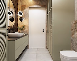 Zielone akcenty w łazience - zdjęcie od LINIA WNĘTRZ - PROJEKTOWANIE WNĘTRZ DOMÓW I MIESZKAŃ - Homebook