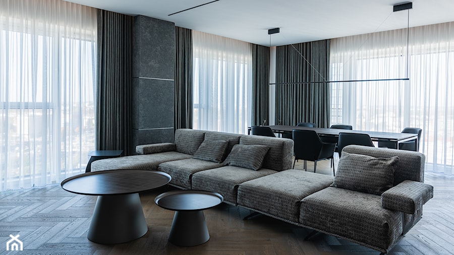 Poznań - Luksusowy Apartament - Salon, styl nowoczesny - zdjęcie od Kamińska Dorota - Pracownia Projektowa