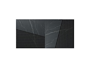 Dekoracja ścienna – czarny kamień ze żłobieniami, laminat, w rozmiarze 100×50 cm | IRREGULAR #21 - zdjęcie od OVO