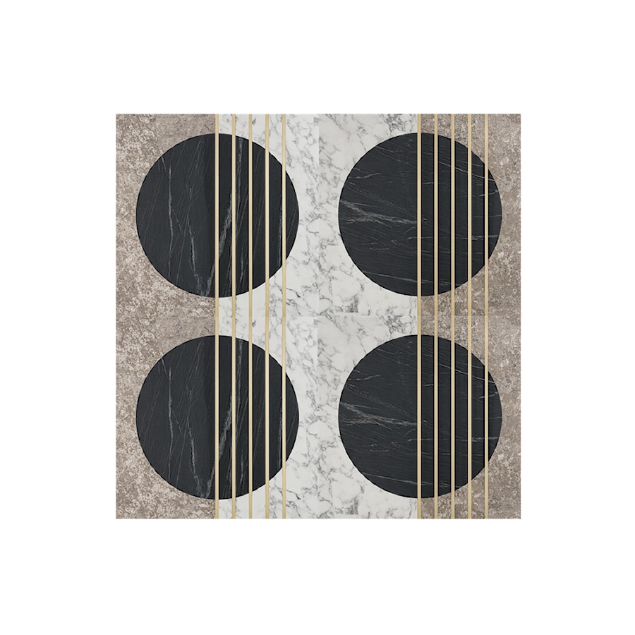 Dekoracja ścienna z laminatów – kamień, beton i złoto, w rozmiarze 100×100 cm | ONYX #41 - zdjęcie od OVO