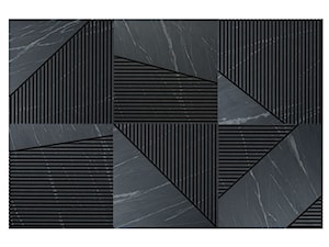 Dekoracja ścienna – czarny kamień ze żłobieniami, laminat, w rozmiarze 150×100 cm | IRREGULAR #61 - zdjęcie od OVO
