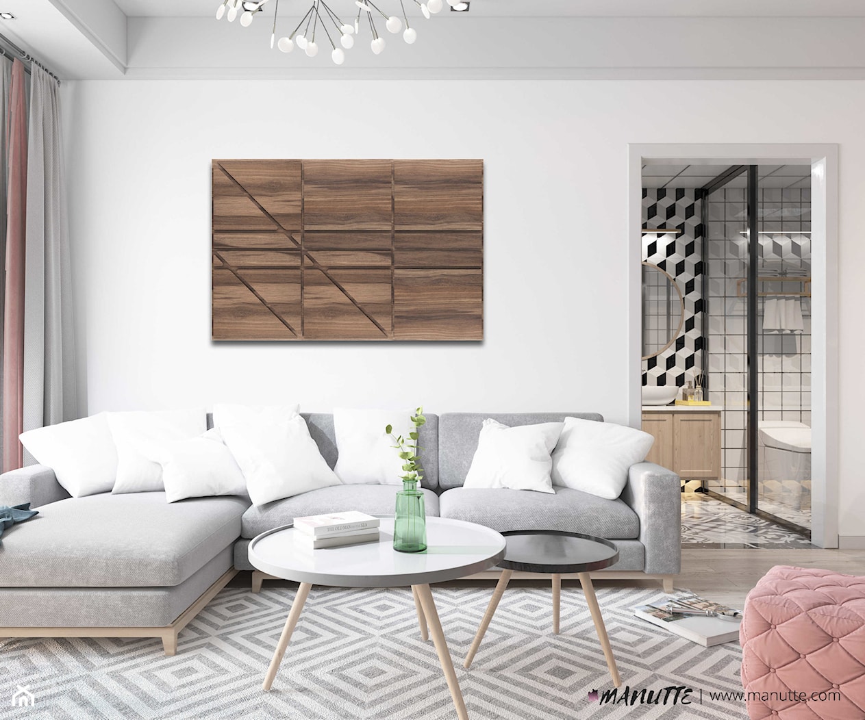 Panel ścienny z laminatu – drewno, w rozmiarze 150×100 cm | KANO #61 - zdjęcie od OVO - Homebook